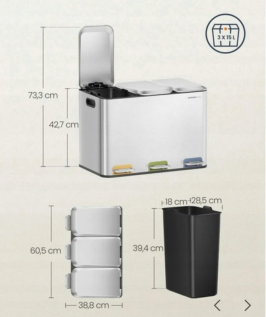 kosz-na-smieci-3x15l-45l-segregacja-cichy-domyk-srebrny-stan-nowy