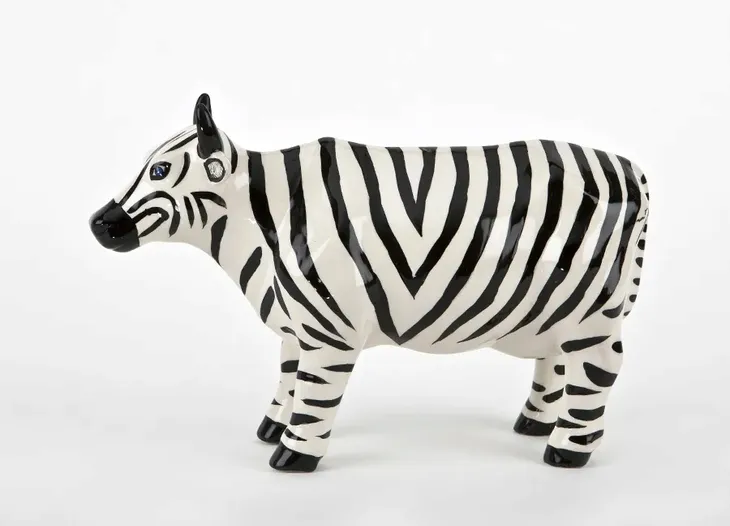 ozdoba-ceramiczna-krowa-zebra-stan-nowy