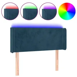 zaglowek-led-aksamitny-ciemnoniebieski-103x16x78-88-cm