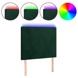 zaglowek-led-aksamitny-ciemnozielony-90x5x118cm