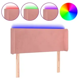 zaglowek-led-aksamitny-rozowy-103x16x78-88-cm