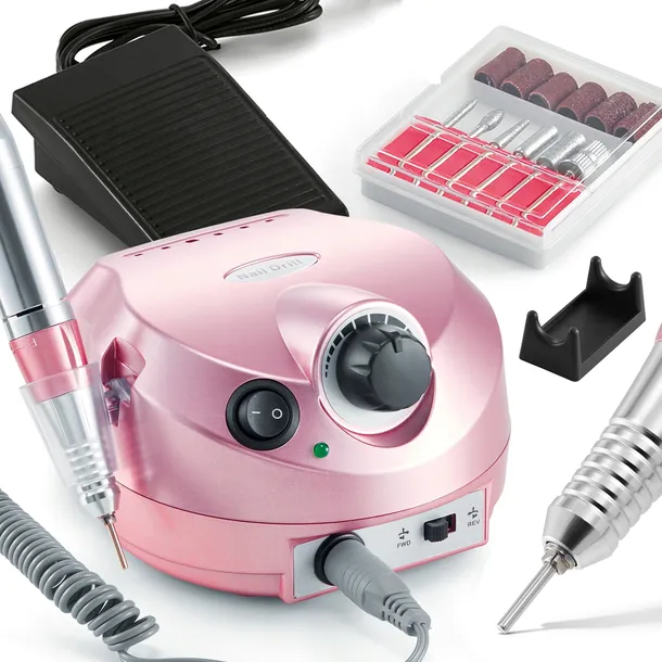 FREZARKA DO PAZNOKCI MANICURE PEDICURE 80W PROFESJONALNA MOCNA zestaw frezy