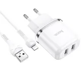 hoco-n4-aspiring-network-charger-lightning-cable-white