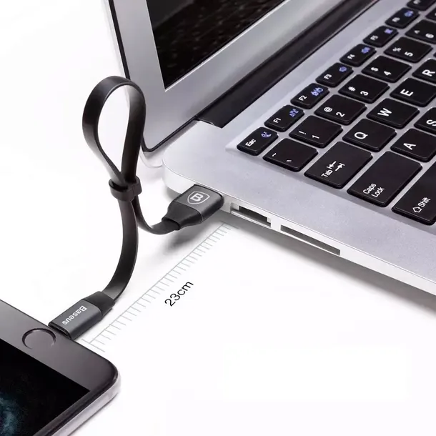 baseus-nimble-lightning-cable-23cm-grey-waga-z-opakowaniem-0-3-kg-stan-nowy