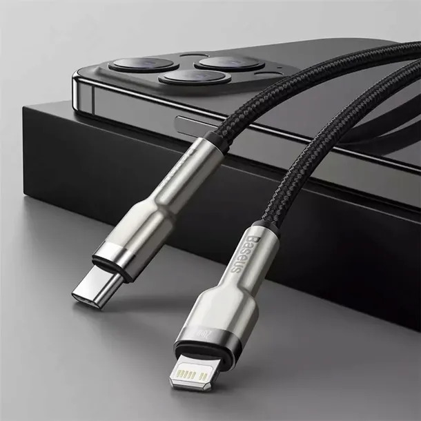baseus-kabel-cafule-usb-c-lightning-pd-20w-025m-waga-z-opakowaniem-0-3-kg-stan-nowy