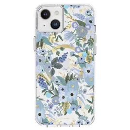 rifle-paper-clear-magsafe-etui-iphone-14-plus-garden-party-blue