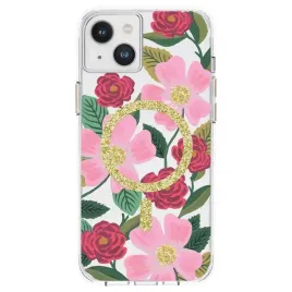 rifle-paper-clear-magsafe-etui-iphone-14-plus-zdobione-zlotem-rose-garde