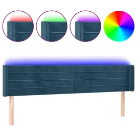 zaglowek-do-lozka-z-led-ciemnoniebieski-163x16x78-88-cm-aksamit