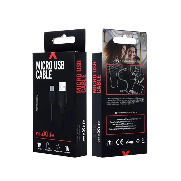 maxlife-kabel-usb-microusb-10-m-1a-czarny-stan-nowy-waga-z-opakowaniem-0-3-kg