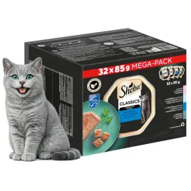 mokra-karma-dla-kota-sheba-mega-pack-rybne-smaki-tacka-32x85g