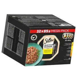 sheba-mokra-karma-dla-kota-mega-pack-drobiowe-smaki-tacki-32x-85g