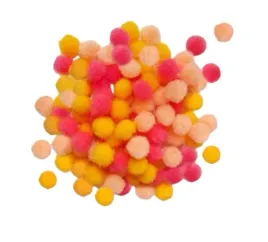 pompony-poliestrowe-1cm-mix-zolta-koral-brzoskinia-incood