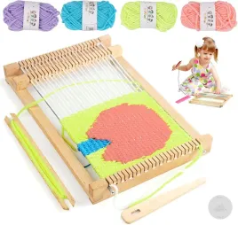 zestaw-drewniana-tkacka-ramka-dla-dzieci-rekodzielo-diy-zabawa-igla-nici