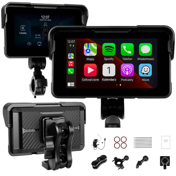 TABLET STACJA MOTOCYKLOWA MULTIMEDIALNA NAWIGACJA CARPLAY ANDROID AUTO BT