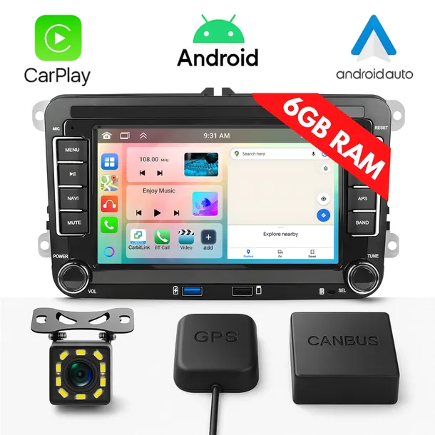 RADIO 6GB RAM do VOLKSWAGEN SEAT SKODA PASSAT B6 B7 GOLF 5 V 6 USB ANDROID