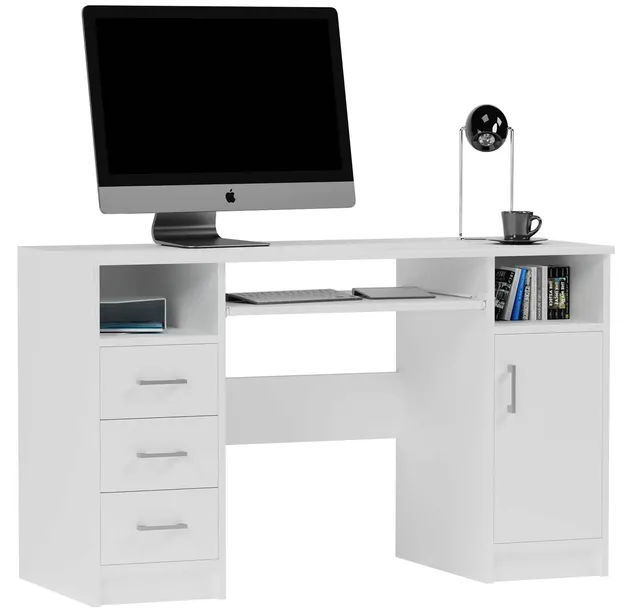Biurko komputerowe stolik 124cm białe duże N11