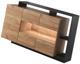 komoda-polki-i-szafki-dab-craft-zloty-antracyt