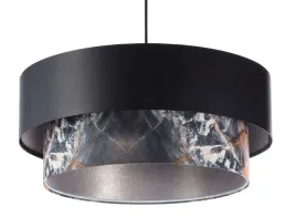 czarna-lampa-wiszaca-nad-stol-marmurowy-nadruk
