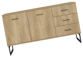 komoda-drewniana-debowa-3-szuflady-2-szafki-150-cm