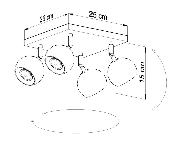 regulowany-plafon-led-4-reflektory-kule-czarny-ksztalt-kwadratowy