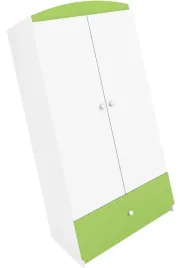 dziecieca-szafa-dwudrzwiowa-zielona-90-cm-4-polki