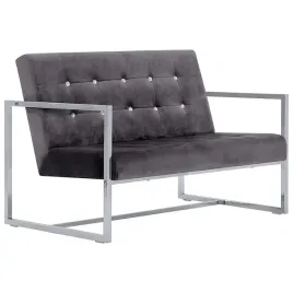 sofa-podwojna-dwuosobowa-pikowana-szara-aksamitna