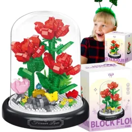 bukiet-roze-czerwone-klocki-kwiaty-roza-w-szkle-w-kopule-prezent