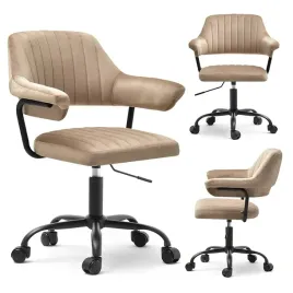 stylowy-fotel-do-domowego-biura-merlin-bezowy-welur-cz