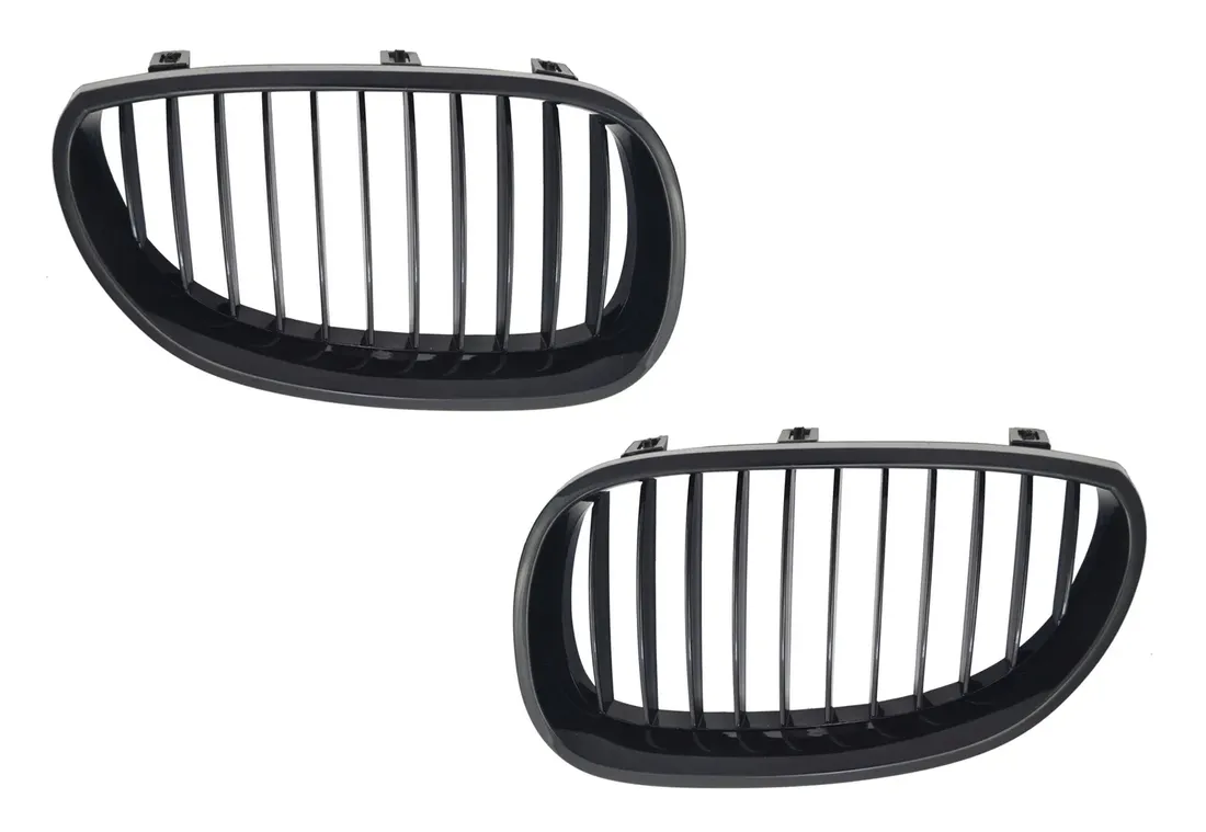 atrapy-grill-nerki-bmw-5-e60-e61-l-p-czarny-polysk-stan-nowy
