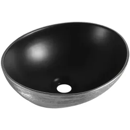 mexen-elza-umywalka-nablatowa-40-x-33-cm-czarna-mat-srebrna-wzor-linie