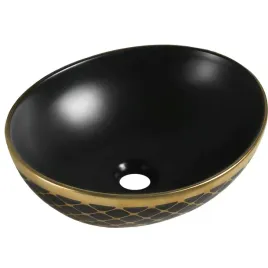 mexen-elza-umywalka-nablatowa-40-x-33-cm-czarna-mat-zlota-wzor-kratka