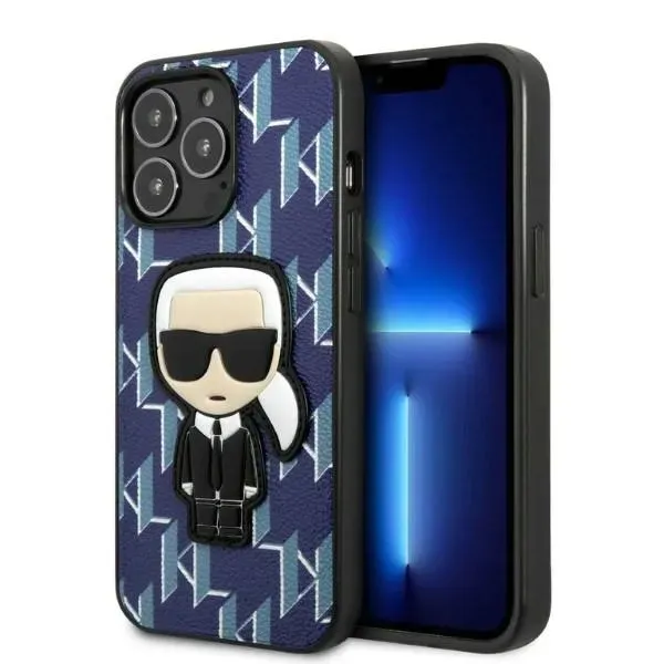 karl-lagerfeld-iphone-13-pro-max-67-hardcase-blue-monogram-ikonik-patch