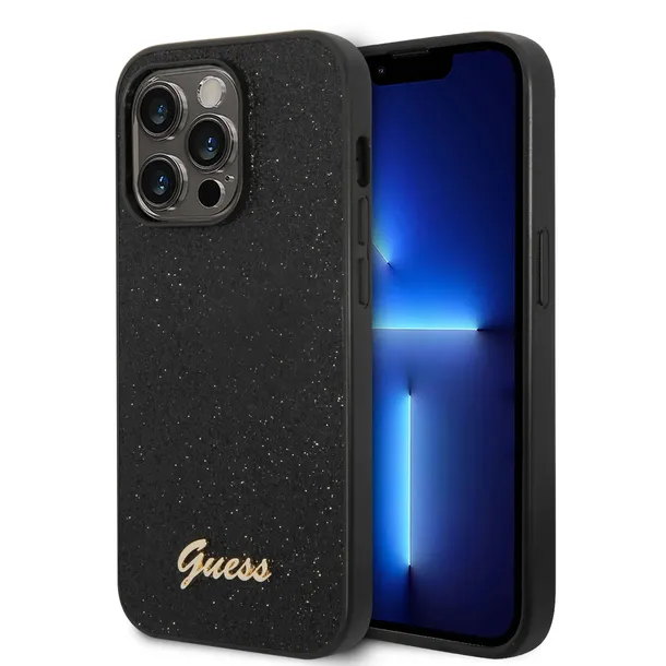 guess-iphone-14-pro-61-czarny-black-hard-case-glitter-script-waga-z-opakowaniem-0-3-kg-stan-nowy