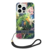 guess-iphone-14-pro-max-67-niebieski-blue-hardcase-flower-strap-stan-nowy