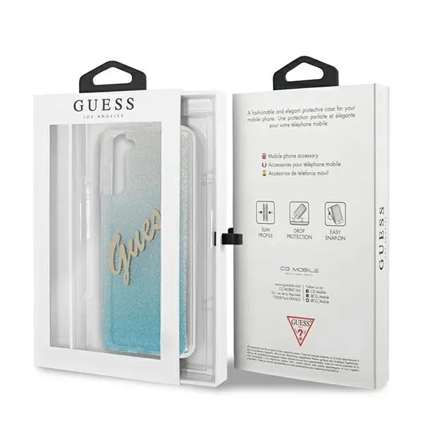guess-s21-g991-niebieski-blue-hardcase-glitter-gradient-script-stan-nowy-waga-z-opakowaniem-0-3-kg