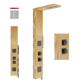 panel-prysznicowy-drewno-bambus-natrysk-termostat-czarny