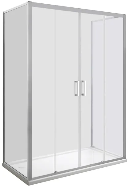 Kabina prysznicowa z brodzikiem trzyścienna prostokątna Slim 120X80 cm duża