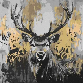 malowanie-po-numerach-zloty-jelen-metal-40x40cm