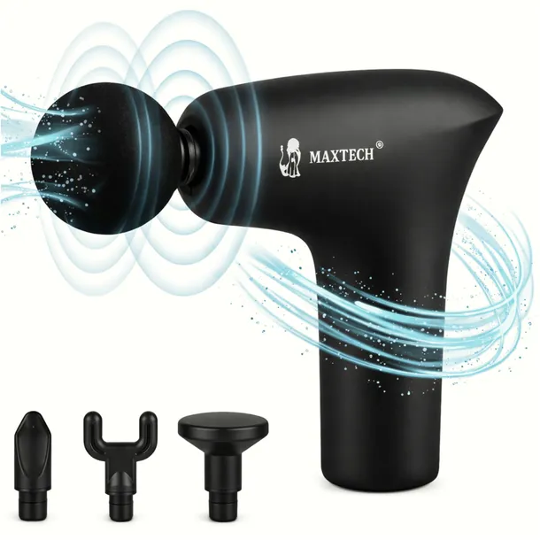Pistolet do masażu Mini massage gun 4 końcówki Ręczny mocny cichy masażer