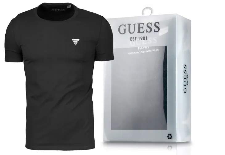 GUESS KOSZULKA TSHIRT M MĘSKI U5GM11 CZARNY PREZENT GIFT BOX