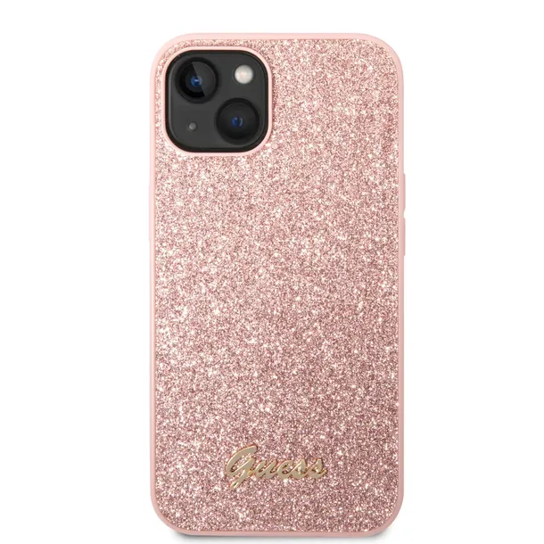 etui-guess-apple-iphone-14-plus-67-rozowy-pink-hard-case-glitter-script-waga-z-opakowaniem-0-3-kg-stan-nowy