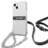 guess-iphone-13-mini-54-transparent-hardcase-4g-grey-strap-silver-chain-stan-nowy