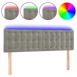 zaglowek-do-lozka-z-led-jasnoszary-144x5x78-88-cm-aksamit