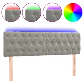 zaglowek-do-lozka-z-led-jasnoszary-160x7x78-88-cm-aksamit
