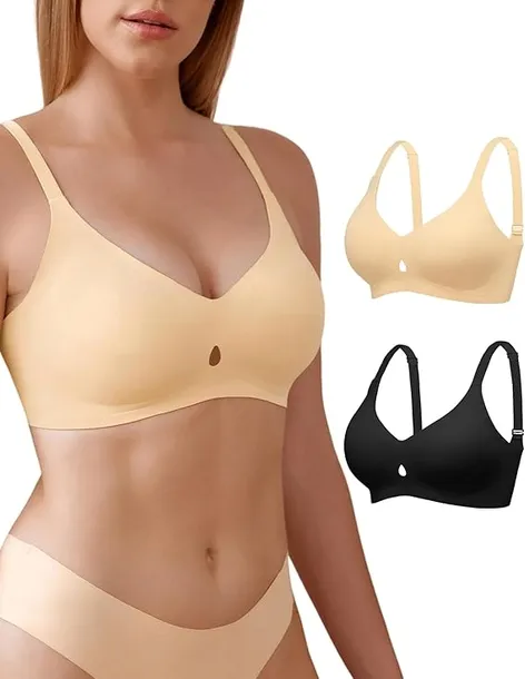 SHARICCA Stanik Bez Fiszbin 2-Pak Zero Feel Push-Up Komfortowy Rozmiar L