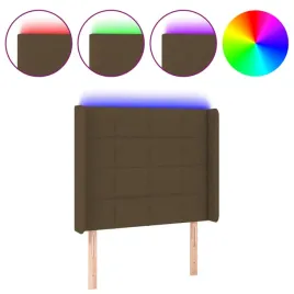 zaglowek-do-lozka-z-led-ciemnobrazowy-83x16x118-128-cm-tkanina