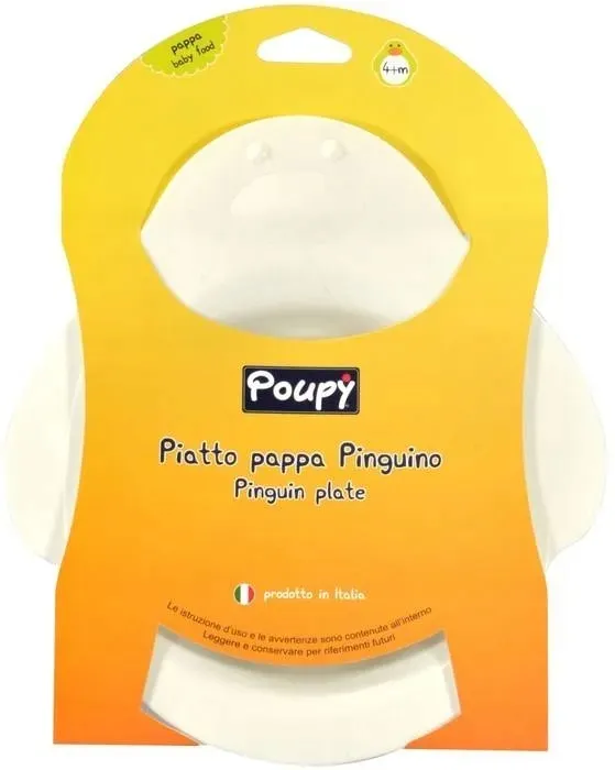 gleboki-talerzyk-pingwinek-bialy-4m-poupy