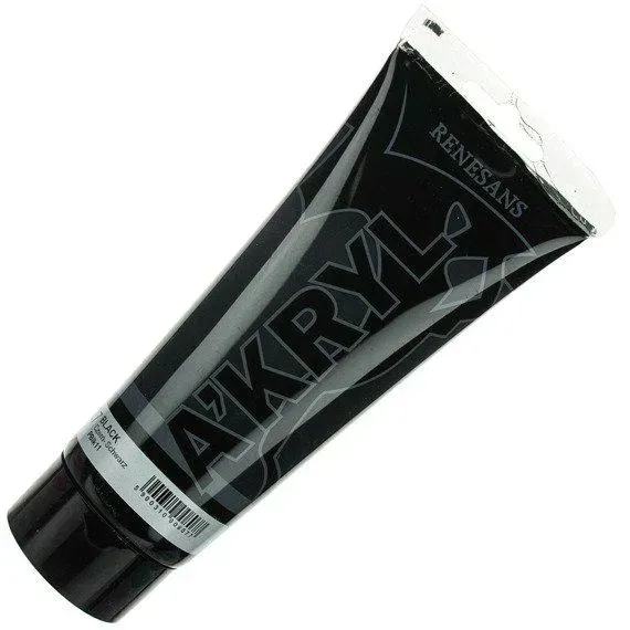 Farba akrylowa Renesans 27 czarny. 200 ml.