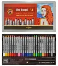 kredki-wax-aqarelle-koh-i-noor-8284-24metalowe-opakowanie