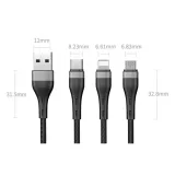 proda-quark-pro-3w1-kabel-usb-lightning-usb-typ-c-micro-usb-5a-12m-stan-nowy